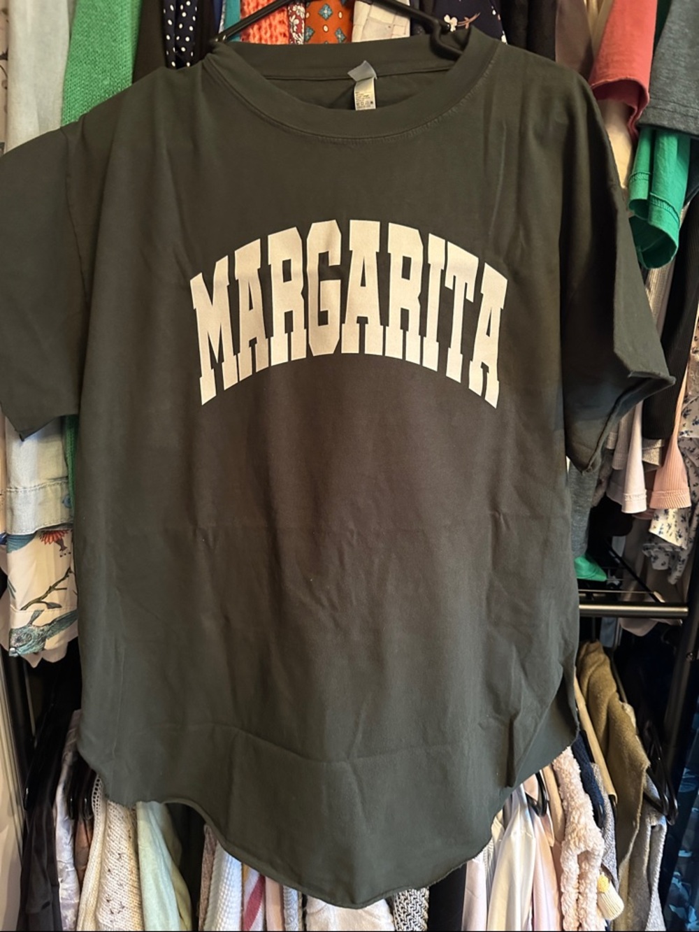 Pebby Forevee
 Olive Green "MARGARITA" Graphic Tee
